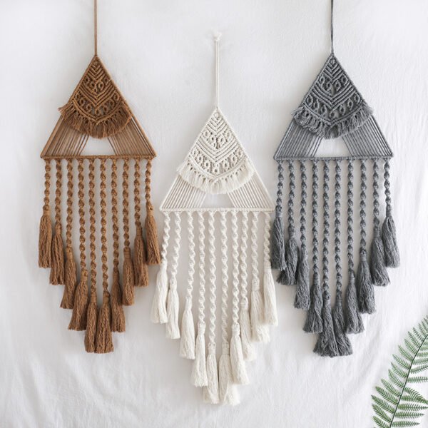 011da098-19bc-4480-ba79-1f9832068698.jpg Handwoven Home Decor Triangle Dream Catcher Pendant