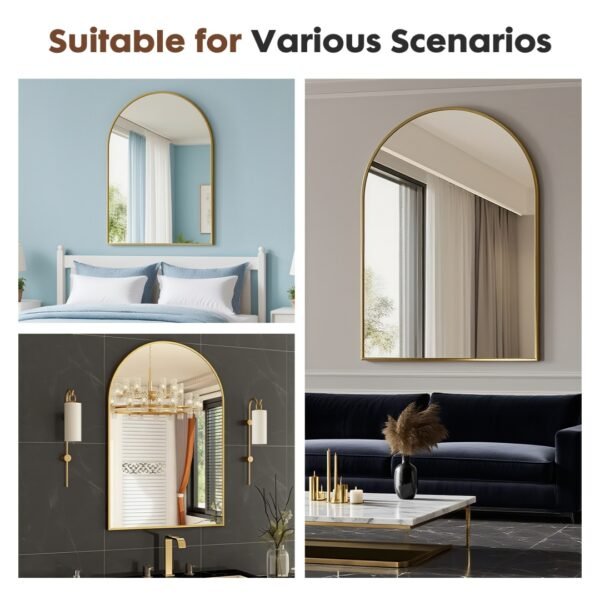 013a889c-8c4d-4681-bc6c-88af4d7555f6.jpg Bathroom Wall Mirror, Metal Frame Vanity Mirror For Bedroom, Entryway, Living Room