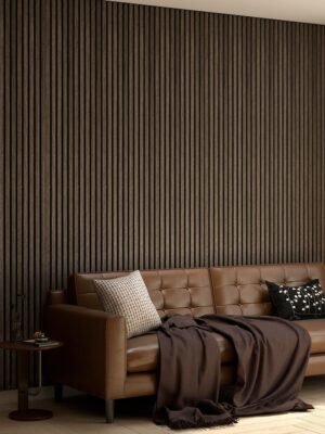 95" x 8" Wood Panels for Wall, 4 Pack Acoustic Panels, Sound Absorbing Slat Wall For Interior Wall Decor, Home, Walnut