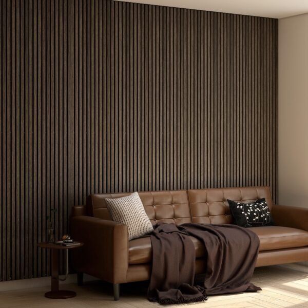 95" x 8" Wood Panels for Wall, 4 Pack Acoustic Panels, Sound Absorbing Slat Wall For Interior Wall Decor, Home, Walnut