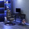 Racing Gaming Chair Diamond PU Leather Office Gamer Chair High Back Swivel Recliner with Footrest