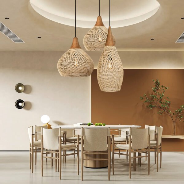 077722cd-2773-4c13-9c0b-2ec22dda4d41.jpg Vintage Living Room Wooden Wind Rattan Woven Chandelier