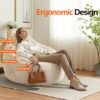 Bean Bag Chair For Adults, Foam Filled Furniture With Soft Removable Cover