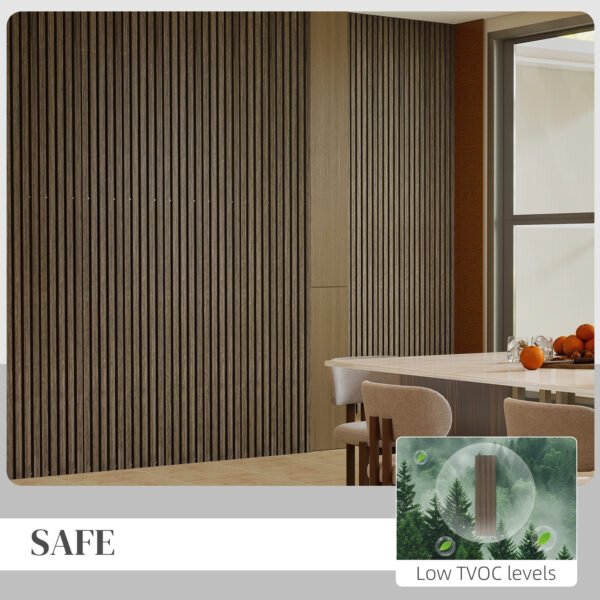 95" x 8" Wood Panels for Wall, 4 Pack Acoustic Panels, Sound Absorbing Slat Wall For Interior Wall Decor, Home, Walnut