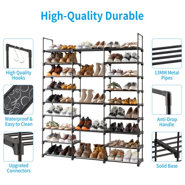 0c5b5923-5f27-4641-8462-deb8ab83b9bf.jpg 3 Rows And 9 Layers With Hooks Can Hold 50 Pairs Of Shoe Racks