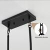 32 Inch Walnut Industrial Rectangle Pendant Light, No Bulbs