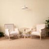 French Accent Chair Traditional Wood Frame Linen Upholstery Distressed Finish Home Decor, Single