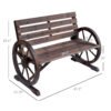41" Wooden Wagon Wheel Bench