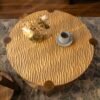 Round Coffee Table With Solid Wood For Living Room,