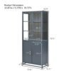 76.75  Tall Display Cabinet, With Glass Doors And LED Lights,