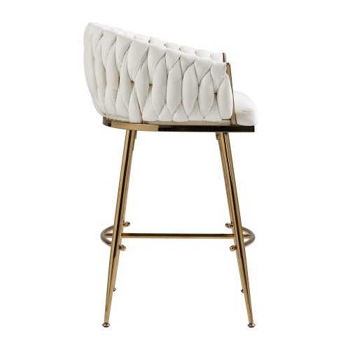 168946eb-0c3a-4d11-a268-1940134a50c2.jpg 26 Counter Height Bar Stools Velvet Kitchen Island Counter Bar Stool With Hand- Wave Back,golden Chromed Base And Footrest
