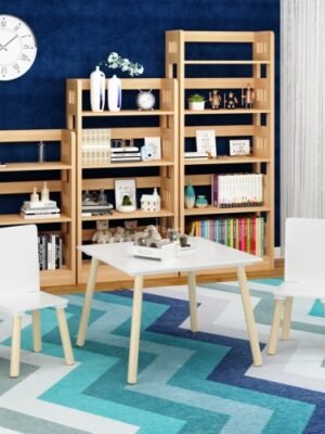 Wooden Children's Table And 2 Chairs Set