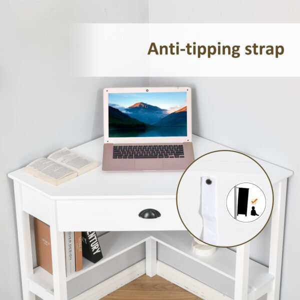 1e8ed3dd-e232-411c-b22e-af0ba961408c.jpg Corner Desk, Triangle Computer Desk with Drawer and Storage Shelves for Small Spaces,