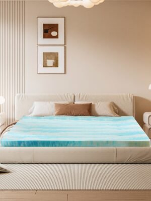 Memory Foam Mattress Topper With Cooling Gel, Pressure Relief & Breathable Comfort Bed Topper