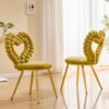 Set Of 2 Unique Heart Bubble Tufted Accent Chair,