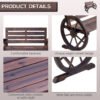 41" Wooden Wagon Wheel Bench