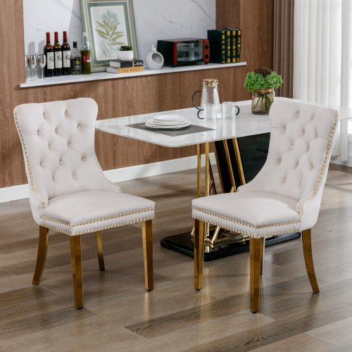 Modern, High-end Tufted Solid Wood Contemporary Velvet Upholstered Dining Chair