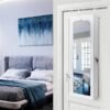Non Full Mirror Wooden Wall Mounted Jewelry Storage Mirror Cabinet