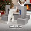 4Pcs Modular Kids Play Couch, Grey