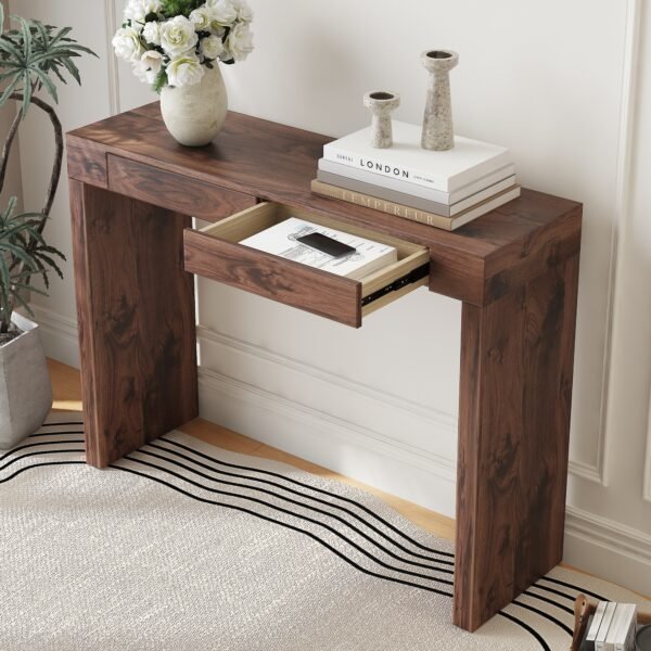 2b3f1220-004d-40da-844c-6f975d92b998.jpg Elegant Natural Walnut Wood Grain Bar Table -50 Inches Long