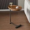 Brown C-shaped Side Table, Living Room Small Sofa Table
