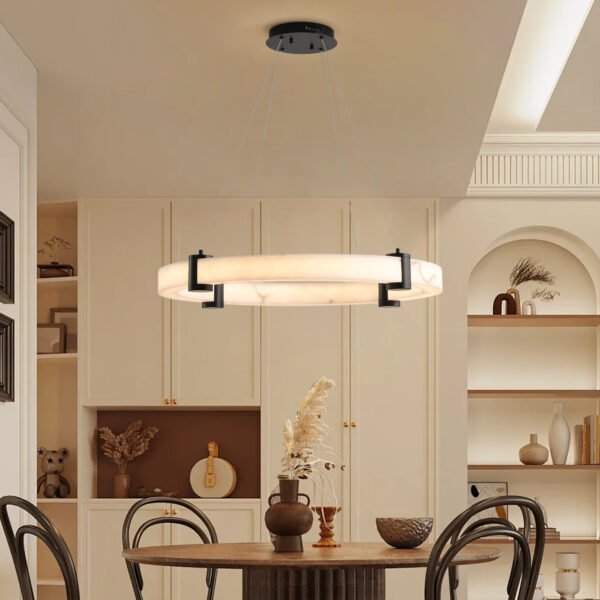 2d8b6ff4-8aa6-4331-84b5-448722a0ab82.jpg Modern LED Pendant Light, 24-Inch Round Hanging Chandelier With Adjustable Height,