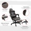 Racing Gaming Chair Diamond PU Leather Office Gamer Chair High Back Swivel Recliner with Footrest