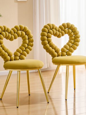 38bb960a-c428-48e1-9fa0-af1ef7a72cb0.jpg Set Of 2 Unique Heart Bubble Tufted Accent Chair,