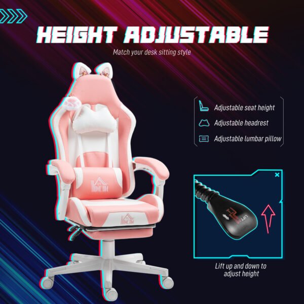 Cute Racing Gamer Chair, Pink