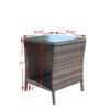 Outdoor Patio Furniture 1 Coffee Table With Clear Tempered Glass