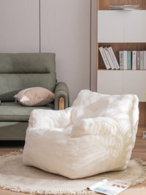 Soft Teddy Tufted Foam Bean Bag Chair