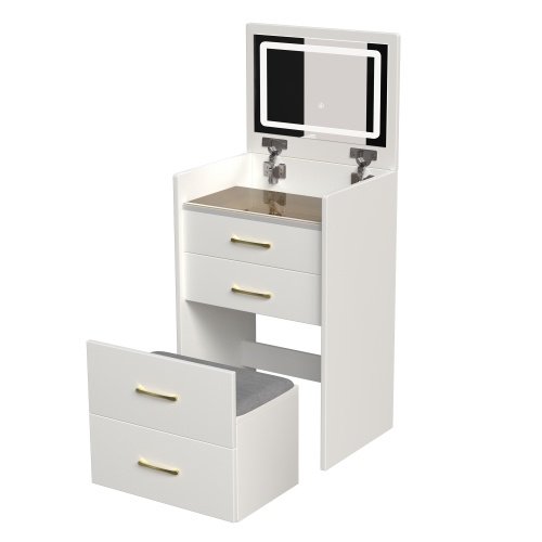 486f1c17-47a0-43d0-828c-a8f8a0419ed2.jpg 3 In 1 Vanity Desk With Open Top Mirror,