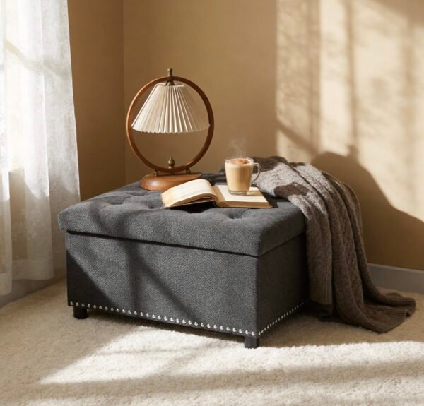 Storage Ottoman, Tufted Footstool.