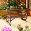 41" Wooden Wagon Wheel Bench