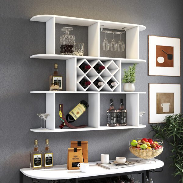 Large Wall Mounted 3 Tier  Rustic Bottle Wine Rack