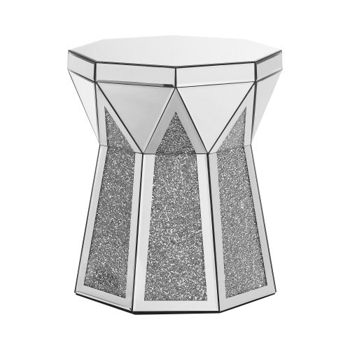5172edc6-7cbc-4c49-8aef-9572d7f08a1d.jpg Drum Style Coffee Table With Mirror Crystal Inlay,