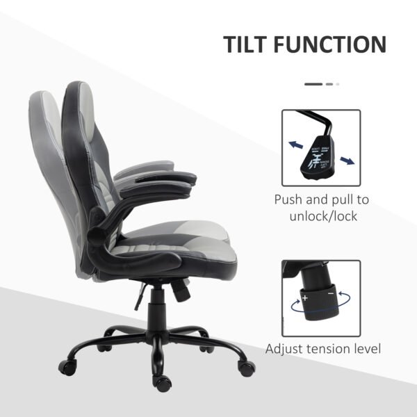 51b69054-095b-4460-9eff-a10346faa38d.jpg PU Leather Gaming Chair with Flip-up Armrests