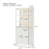 76.75  Tall Display Cabinet, With Glass Doors And LED Lights,