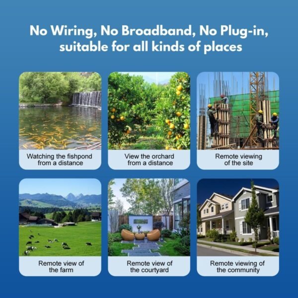 Cellular Security Camera Outdoor Wireless, No WiFi Needed Solar Powered 4G LTE Camera, 2K Color Night Vision, PIR Motion Sensor, 360 Live View, Two-Way Audio, SIM Card & SD Card Included