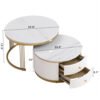 Modern 2-piece White Circular Nested Coffee Table
