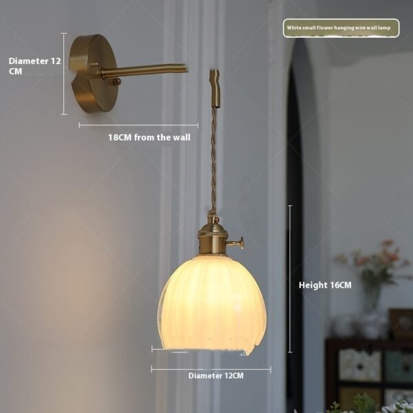 57c7b0c1-e8ce-4b28-a5c2-30831fd114ba_trans.jpeg Retro Copper Glass Amber Little Flower Single-head Bedroom Simple Chandelier