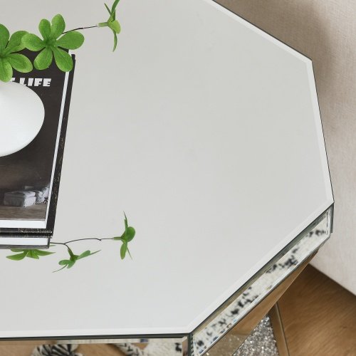 589a1d3c-d033-40e6-96b1-8d1a3cdff71e.jpg Drum Style Coffee Table With Mirror Crystal Inlay,