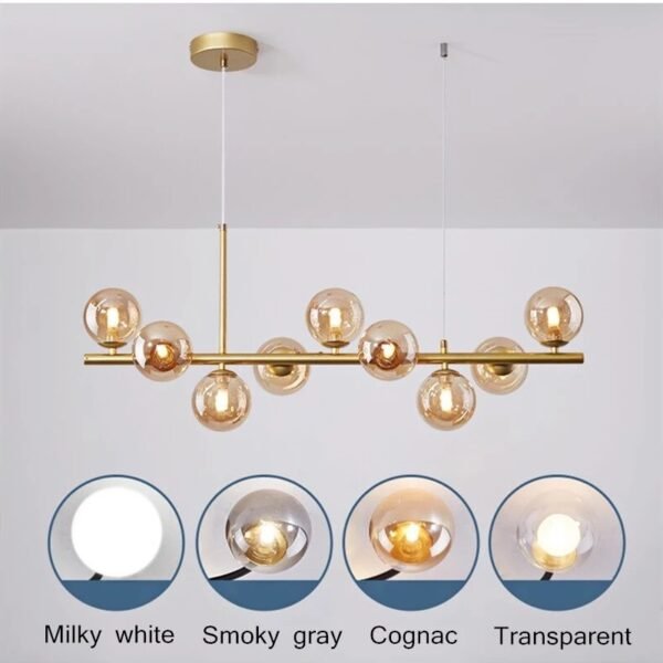 5932e705-7f35-4f47-9ce7-bb66d0fe7dbe.jpg A Long Minimalist Glass Magic Bean Chandelier
