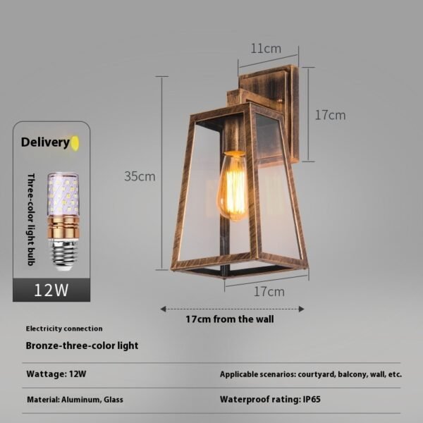 European style exterior wall light, outdoor light, waterproof courtyard light