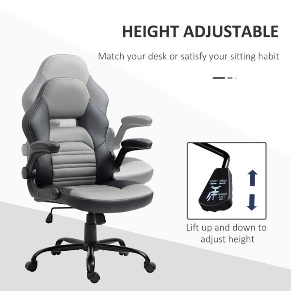 5af7b1db-4759-494a-8d63-853ec156f69c.jpg PU Leather Gaming Chair with Flip-up Armrests