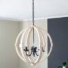 5b55ebba-da3f-4c75-bf42-f94bc4408380.jpg 6 - Light Wood Chandelier With Adjustable Chain For Kitchen, Dining Hall Entrance, Bulb Not Included