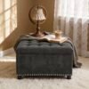 Storage Ottoman, Tufted Footstool.