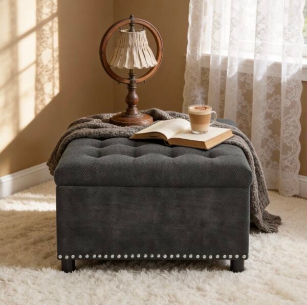 Storage Ottoman, Tufted Footstool.