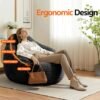 Bean Bag Chair For Adults, Foam Filled Furniture With Soft Removable Cover