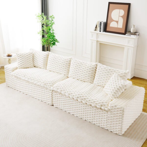 6d61fa7c-f196-49da-893a-0e8e2bd55dfb.jpg Luxury White Turtle Velvet Multifunctional Sofa